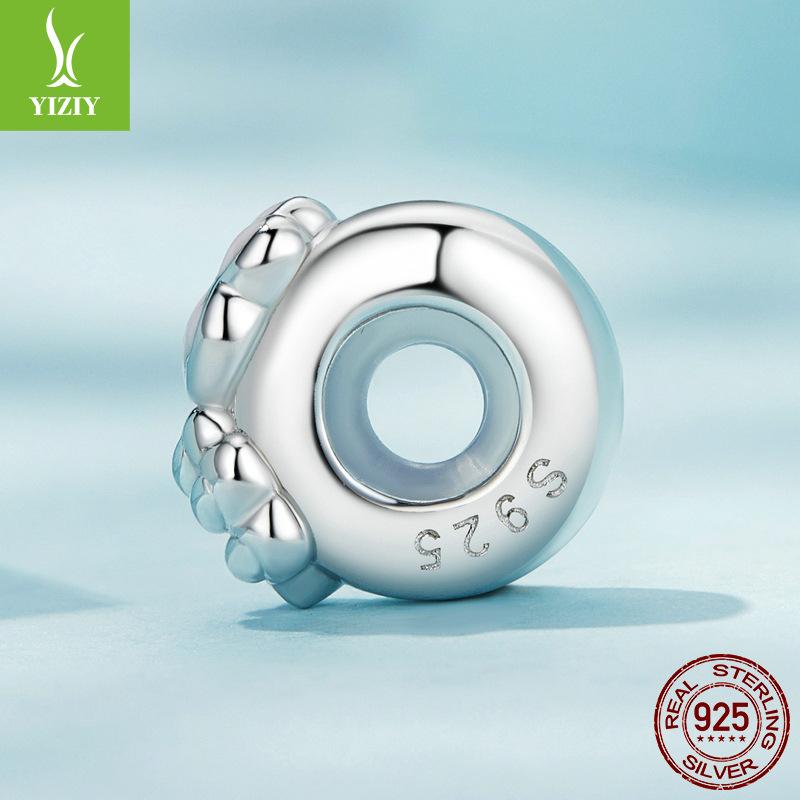 Rosa Mädchenhaftes Katzenpfoten DIY Armband Silikon Positionierungsabstandshalterperlen, Niedliche S925 Sterlingsilberperlen.