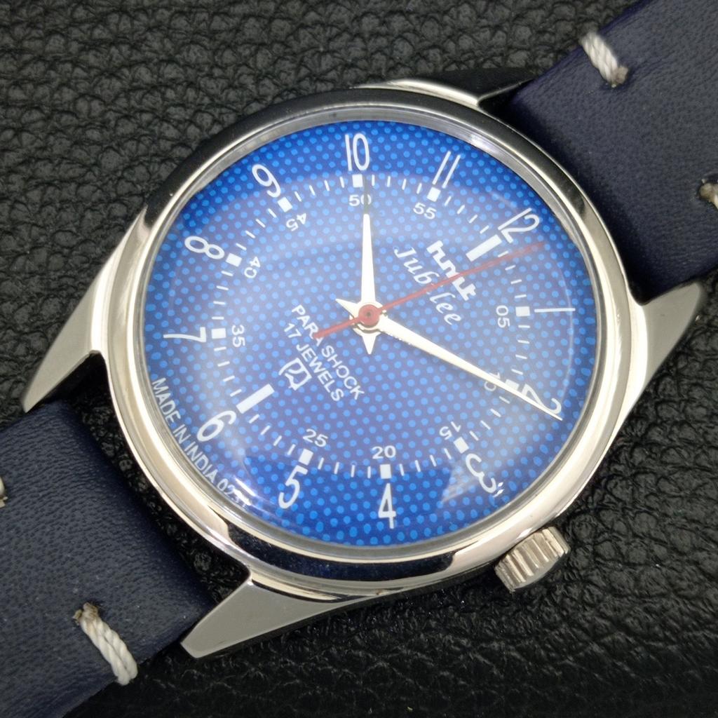 VINTAGE HMT JUBILEE MECHANICKÉ NÁRAMKOVÉ HODINKY INDICKÉ PÁNSKÉ MODRÝ CIFERNÍK a700123-5 R201-a700123