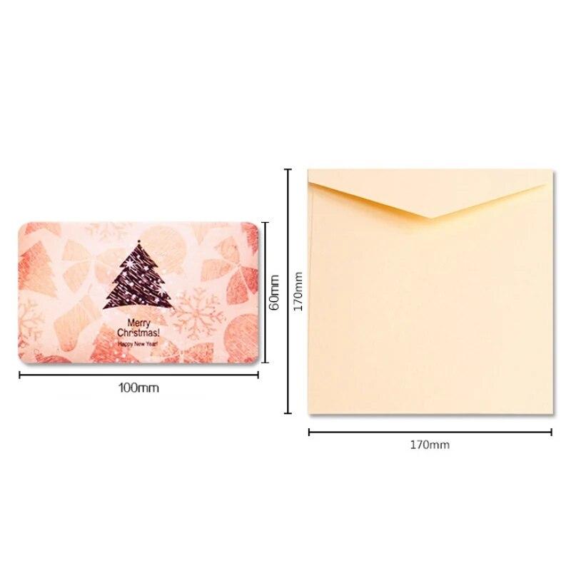 Merry Christmas 3D Popup Folding Greeting Card Unique Holiday Invitation Cards With Postcard Envelope  Greeting Card