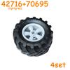 Non-Toxic 56145 42716 55978 15413 70695 Tire Wheel Cross Hole Set Car Truck Wheels Hub Technical Bricks Moc Motorcycle Building Blocks