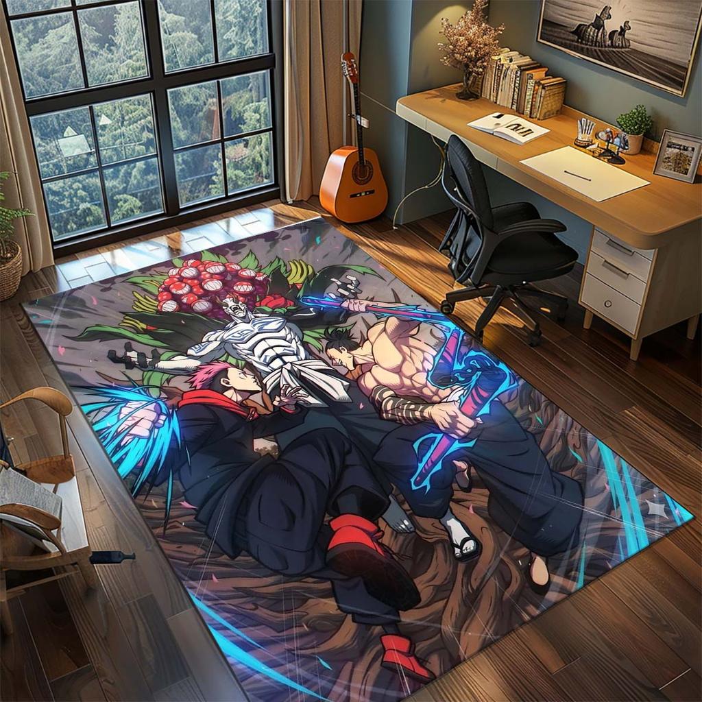 Jujutsu Kaisen Anime Teppich Großer Teppich Rutschfeste Waschbare Fußmatte Gamer Zimmer Schlafzimmer Heimdekoration -QJY