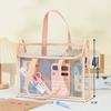 1pc Large Transparent PVC File Folder Organizer with Multiple Compartments for Tablets, School Supplies Storage