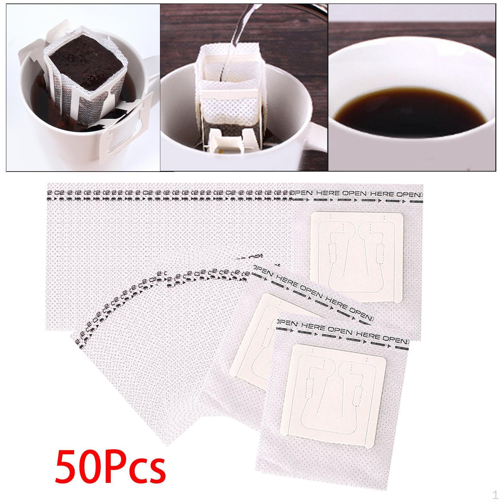 

50 шт., бумажный пакет с фильтром для кофе, одноразовый заварочный чайник для подвешивания ушей