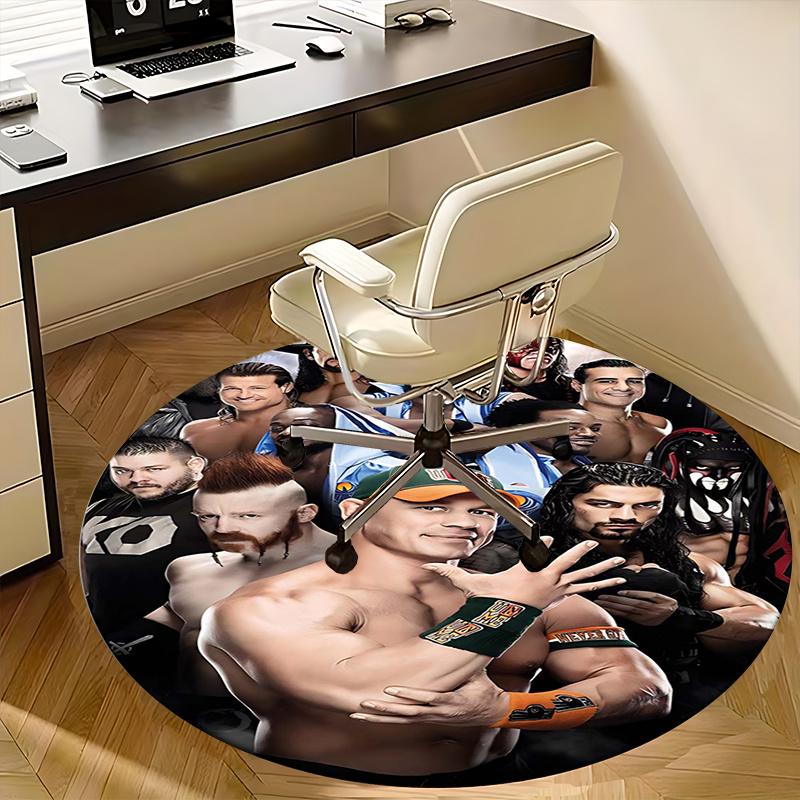 Wrestling Poster,Professional Wrestlers Chair mat Round Rug Office carpet, Machine Washable, Non slip, Suitable for Living Rooms, Bedrooms