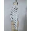 Loose V Neck Polka Dot Print Long Sleeve Casual Women T Shirt