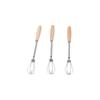 Useful Mini Egg Whisk Wooden Handle Manual Egg Beater Stainless Steel Egg Beater  Cooking