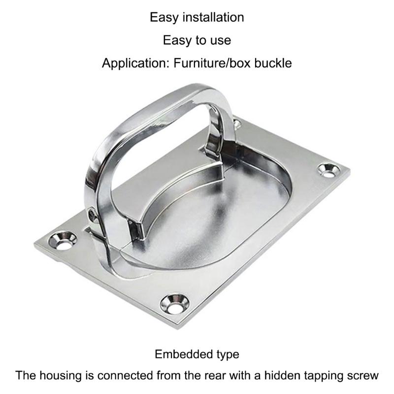 Multipurpose Spring Loaded Concealed Handle Silver Finish Convenient for Home Lift Door and Toolboxes Daily Use