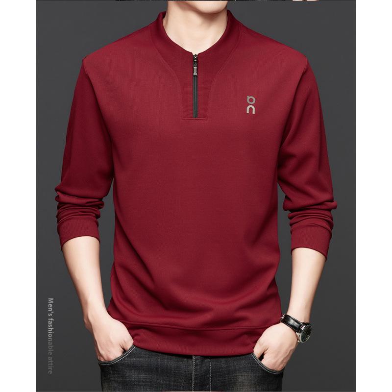 2025 Autumn Bestseller Men's Casual Half-Zip Hoodie: Long-Sleeve Solid Color Knitwear
