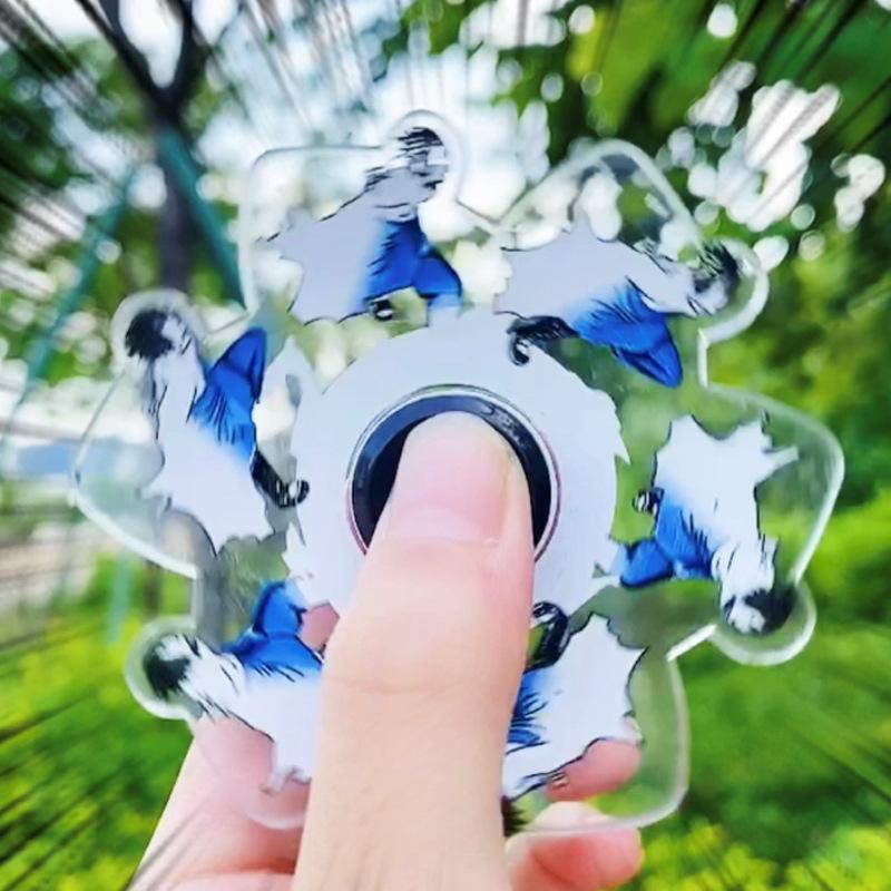 6PCS 3D Finger Gyroscope Creative Fingertip Running Rotation Visual Illusion Cartoon Stress Reducing Dynamic Optical Gyroscope