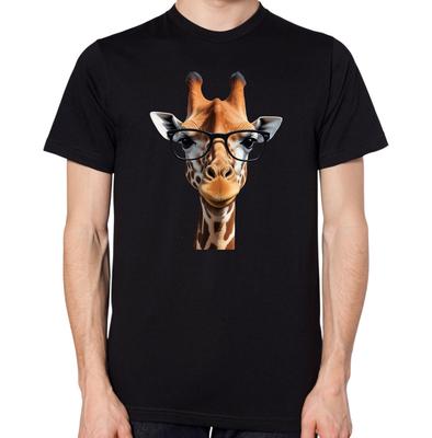 T-shirt Girafe Portant des Lunettes Homme Femme Geek Nerd Drôle Animal Unisexe Haut