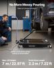 Low Profile Oil Drain Pan, 64 L Capacity, Rolling Oil Drain Pan with Electric Pump & 2.2 M Hose, Leak-proof & Corrosion-resistant, Fit for Cars, SUVs,