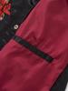 Huaxia Junpin Blaue Krähe mit gestickter Rose Baseballjacke für Herren