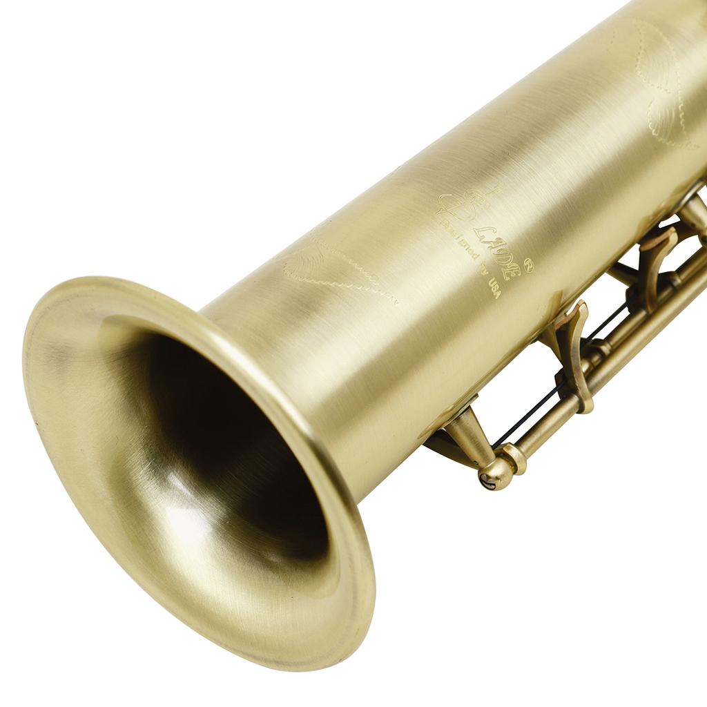 SLADE Brass Straight Soprano Saxophone Bb B Flat Woodwind Instrument Saxofone with Carrying Case Gloves Cleaning Cloth Set Part