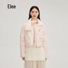 Ailaiyi Women's Embroidered Asymmetric Collar Short Down Jacket