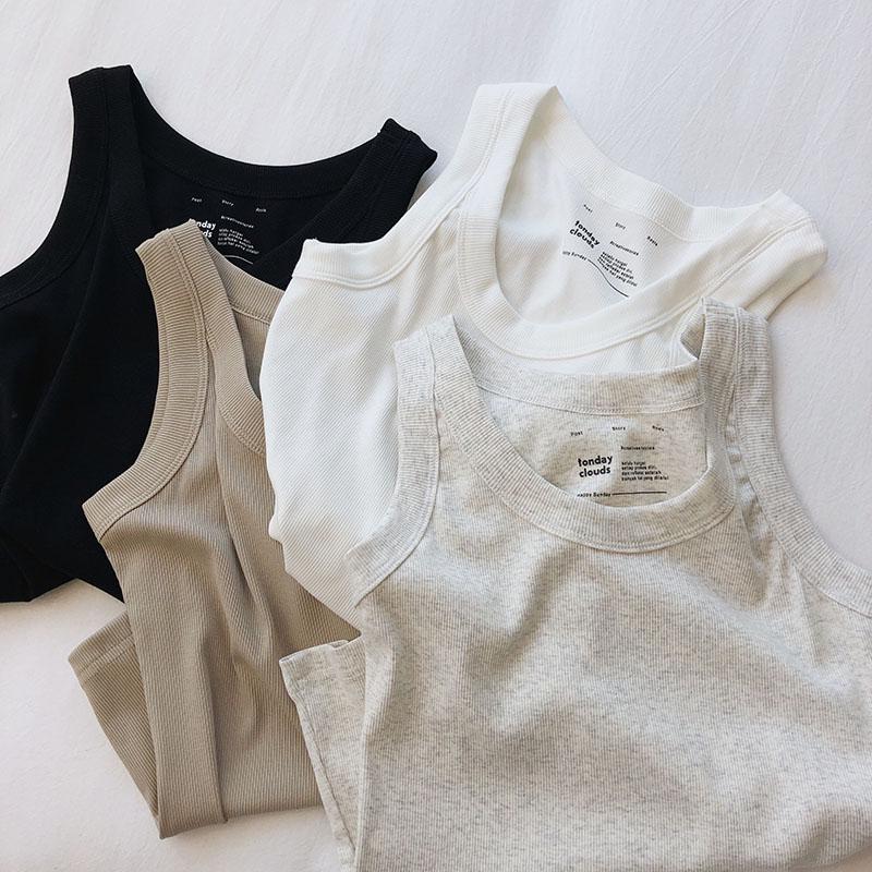 

Женская облегающая хлопковая майка в рубчик: Дышащий, Эластичный, Укороченный Спортивный Жилет для Лета Small чёрный