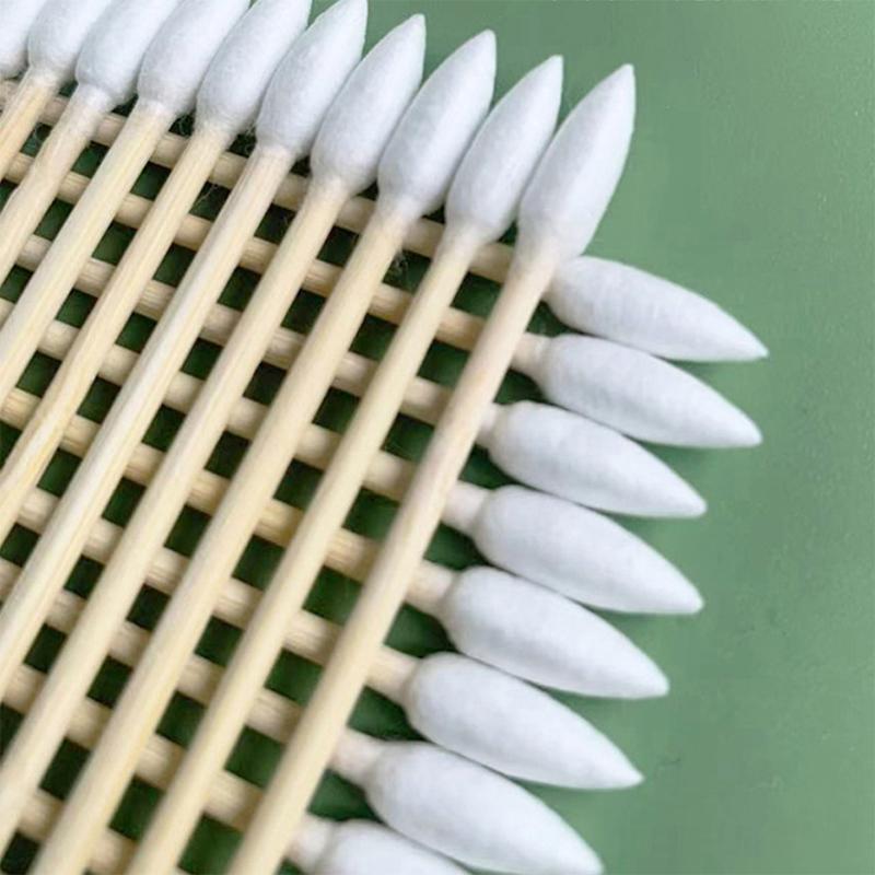 100/300/500 Stück Präzisionsspitze Haustier-Wattestäbchen Spitzkopf-Wattestäbchen Bambusstäbchen und doppelseitig für Outdoor-Make-up