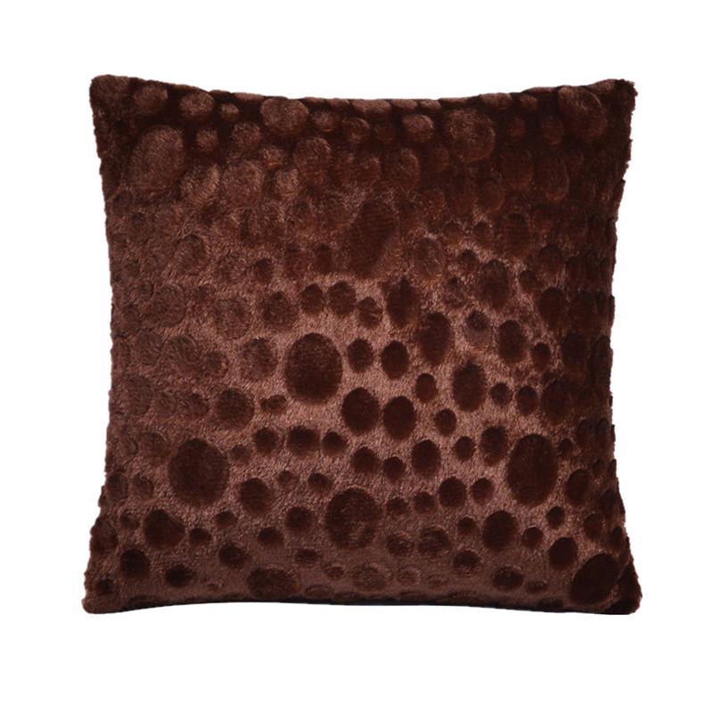 

43x43cm Winter Soft Plush Square Sofa Cushion Cover Home Car Office Chairs Decoration Pillowcase 43x43cm коричневий