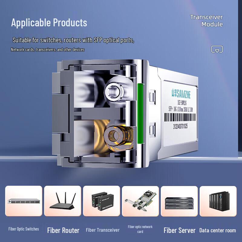 SAMZHE 100M Multimode SFP Fiber Optic Transceiver Module - LC, 2KM, 1310nm