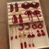 Rote Kristall Strass Fransenohrringe Ohrringe Elegant Leichter Luxus Exquisit Festliche Atmosphäre Überohrringe