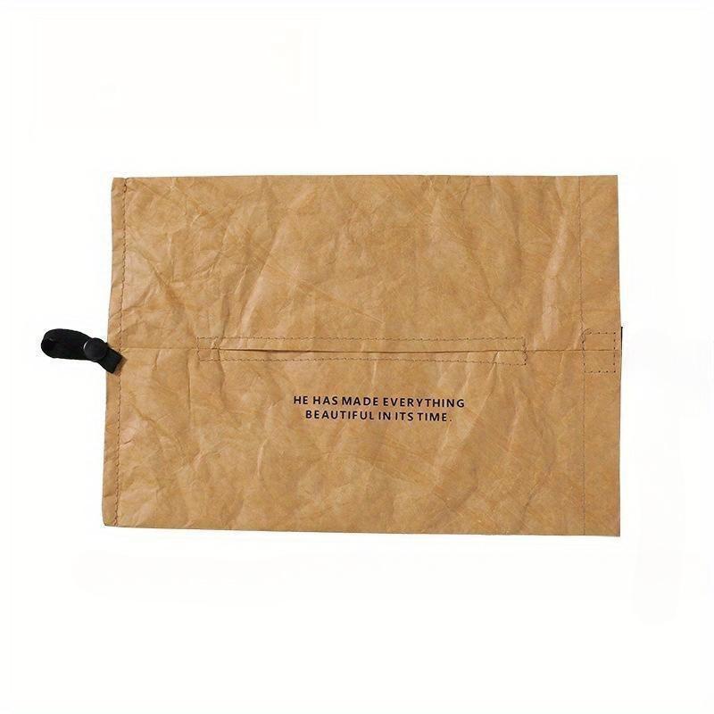 

Коробка для салфеток с принтом логотипа, настенный светильник, роскошный автомобильный ящик с водонепроницаемой бумагой DuPont премиум-класса для использования в автомобиле, сумка для салфеток коричневый