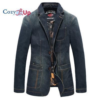 Chaqueta vaquera tipo gabardina con cuello de etiqueta vintage para hombre Cozy Up