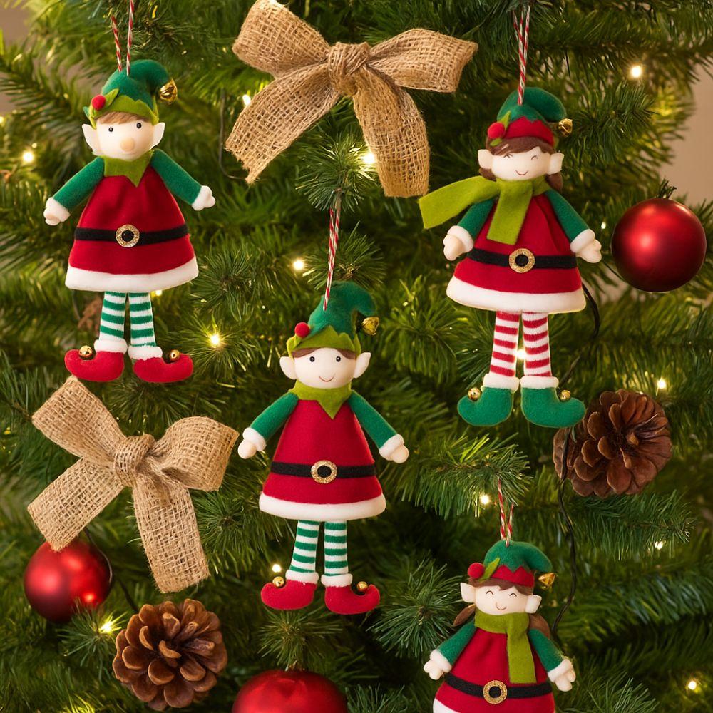 Boy Girl Hanging Bell Elf Cute Christmas Tree Pendant Elf Plush Doll  Christmas Party