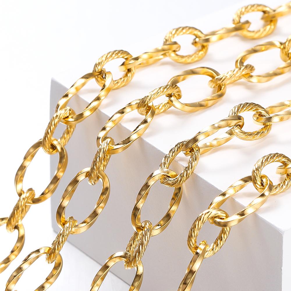 1Meter 7x11.5mm Stainless Steel Twists Chains Fashion Chain for Men Women Bracelet Necklace Jewelry Making Accessories