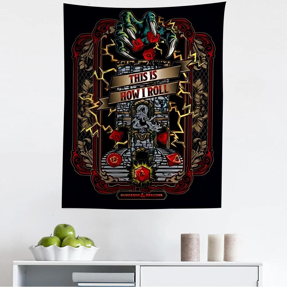 Dungeons  Dragons Tapestry  Epic Dragon Battle Design Ideal for Fantasy Fans Room Decor Large Wall Hanging Artwork