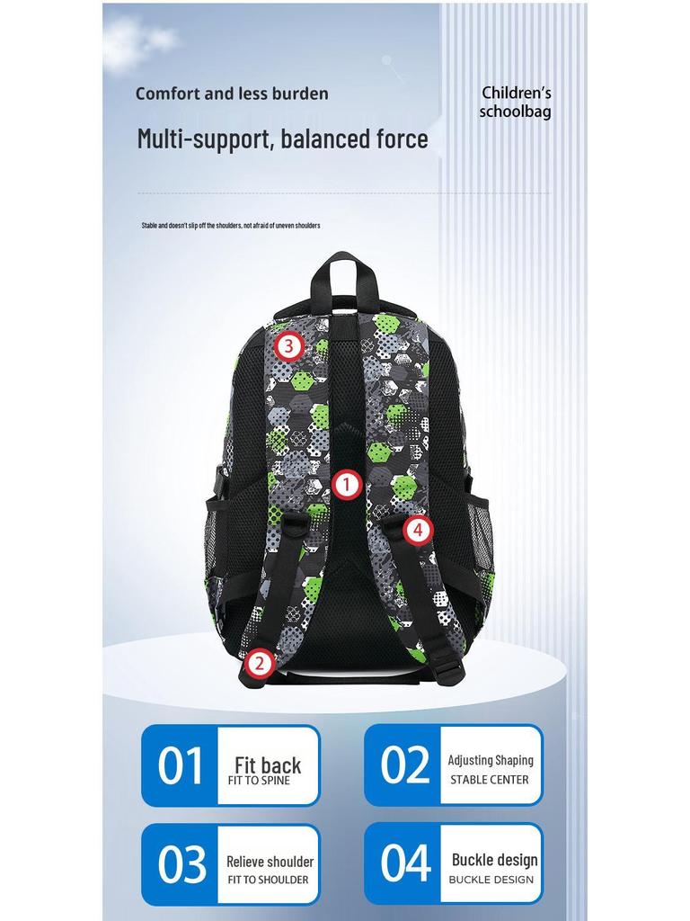 Large Capacity Cartoon Football Backpack for Primary Students - Durable, Multi-Compartment Schoolbag