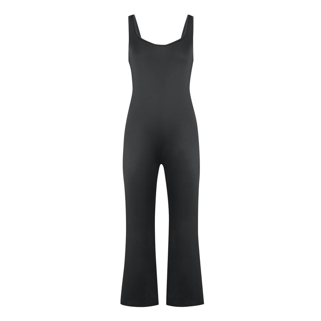 Women's Jumpsuit Color Sexy Backless Tight Fitting Elastic Sports Sleeveless Jumpsuit