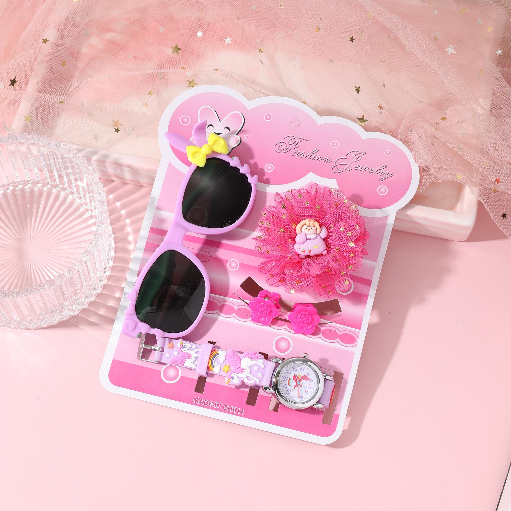 

New dinosaur cartoon watches luminous quartz student watches jewelry small gift four-piece set фиолетовый