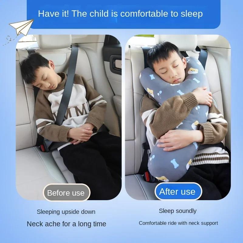 Children's Car Sleep Headrest Cartoon Car Rear Seat Protection Headrest Adult Car Seat Belt Y-shaped Pillow Interior Accessories