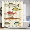 Vintage Fish Painting Shower Curtain 180*240cm Water Resistant Fabric for Bathroom Decorative Home Supplies In Various Colors
