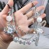 Luxury Beaded High-End Phone Lanyard Cat Wrist Strap Pearl Rhinestone Handmade Bowknot Bracelet Anti-Lost Mobile Phone Chain