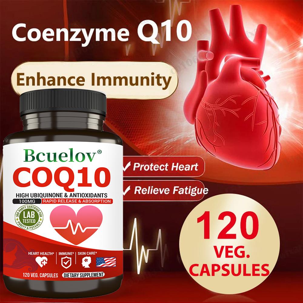 Coenzyme Q10 Ubiquinone 100mg Vegetarian Capsules with Black Pepper Extract, 120 Capsules