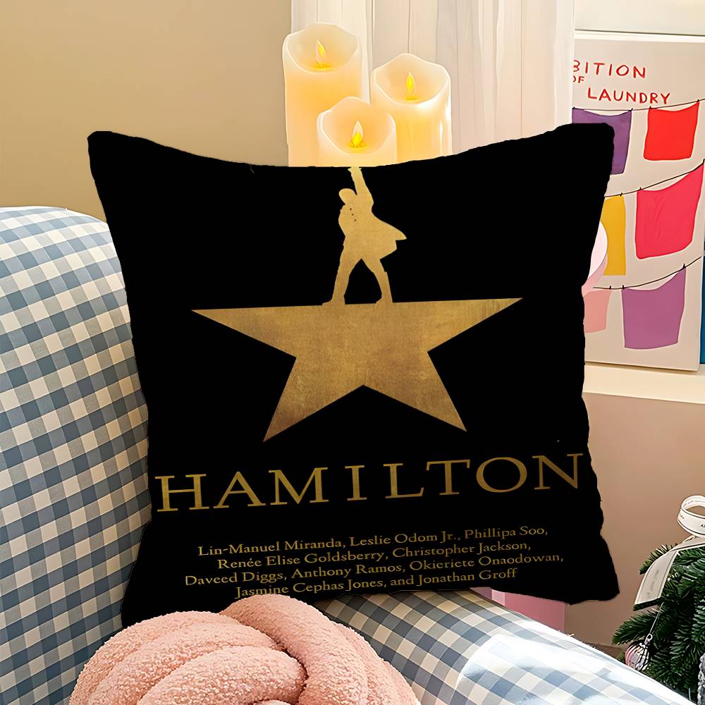 merican Musical Hamilton Pillow Case Cushion Cover Car Throw Pillow Case For Sofa Car Christmas Gift 40x40cm 45x45cm