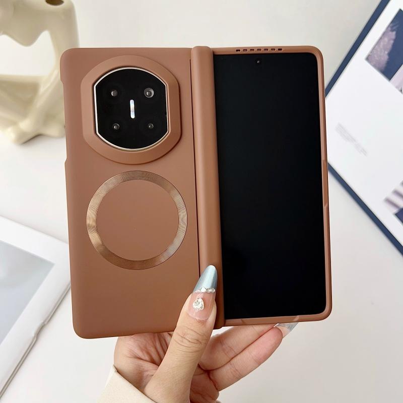 For Huawei Mate X7 Case Hinge Protection Oil Spray Soft Touch Solid Color Magnetic Protective Screen Frame Cover