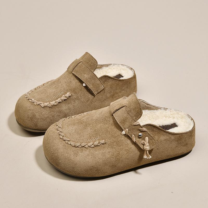 

Толстая подошва с внутренней высотой, бархатные биркенштоки, сумка-голова, мохнатые полутапочки, женская верхняя одежда 2025 новая осень и зима хлопковые тапочки 40 абрикосовый