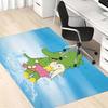 Cartoon Green Dragon Carrying Bunny Girl Area Rug, Non Slip Floor Mat for Kids Room Bedroom Nursery Playroom Decor