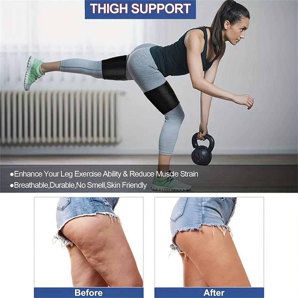 1 Pair Unisex Adjustable Sauna Thigh Sweat Bands - Shaping Leg Sleeves for Swelling Reduction, Sports Fitness Leg Protectors