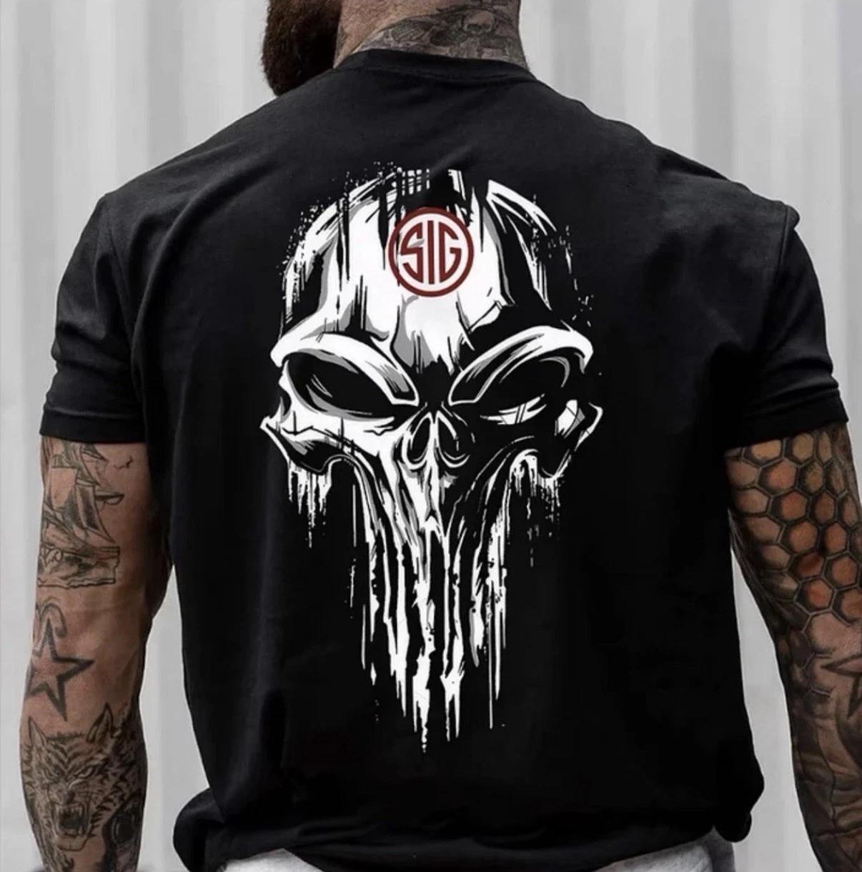 Punisher Skull Unisex Inspired Graphic Custom 100% Cotton T-shirt Mens Tees Top Top S-3XL S
