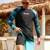 Herren Rash Guard mit langem Ärmel und Aufdruck Surfen Schwimmen Strand Outdoor-Aktivitäten Rundhalsausschnitt