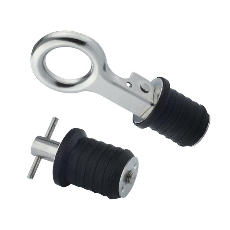 2Pcs 25mm Hole T Handle Boat Drain Plugs Rubber with Stainless Steel Marine Twist Plug Sealing Bilge Plug Boats Accessories