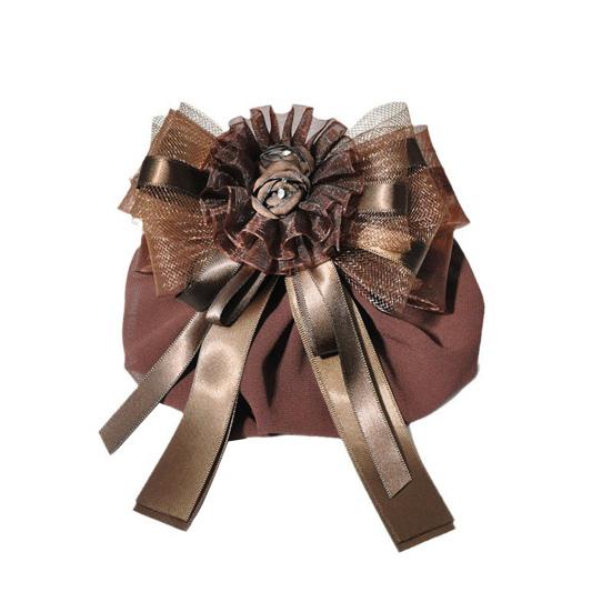 Lace Decorated Hair Accessories Bowknot Flower Decor Mesh Bag Hair