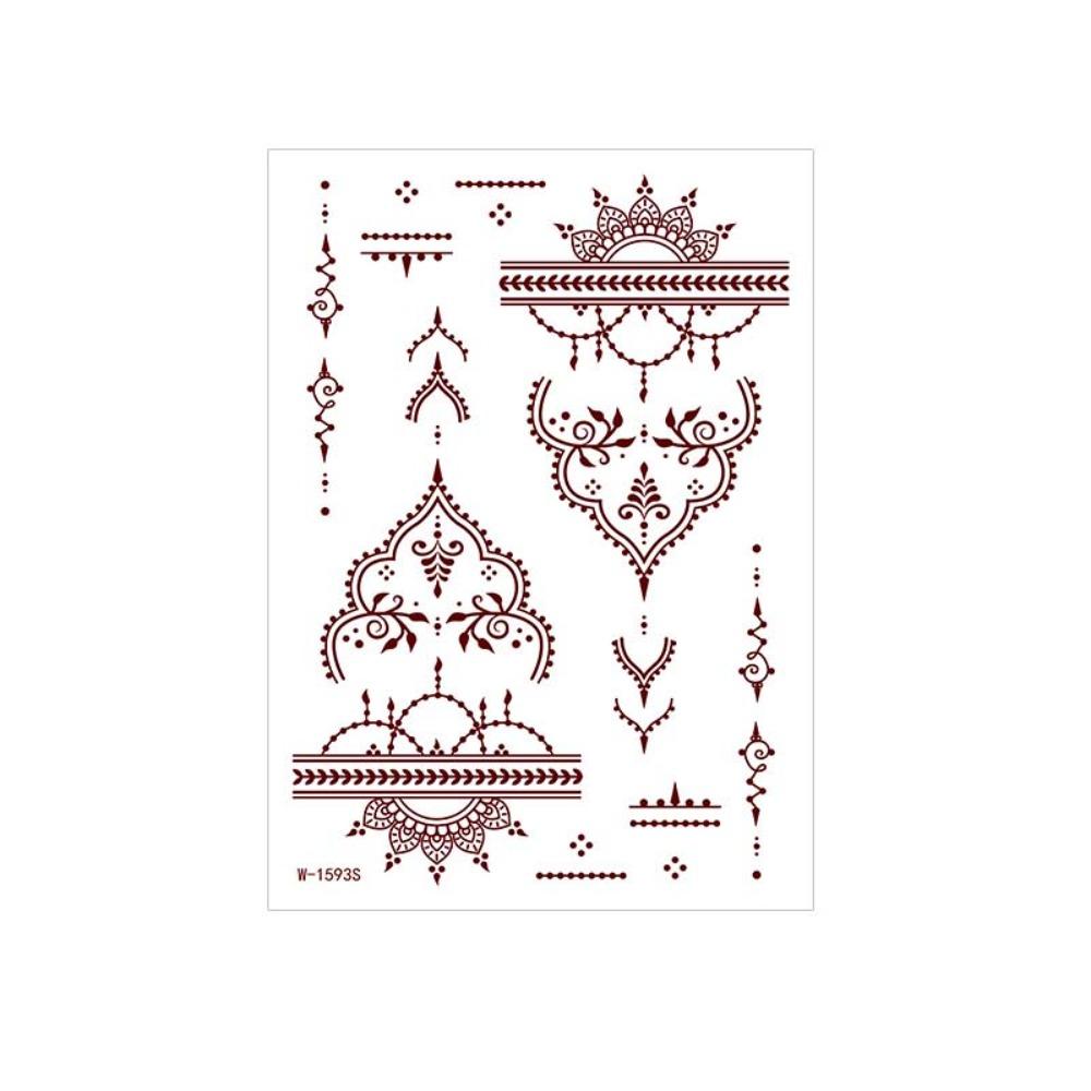 Lace Fake Tattoo Henna Tattoo Stickers Red Mehndi Stickers Body Art Sticker  Finger Hand