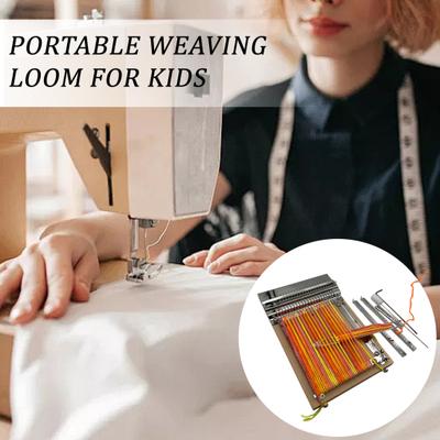 Kids Weaving Loom Beginner Weaving Loom Hand Weaving Mini Loom for Children Craft Projects Tapestry Scarf Coaster Making