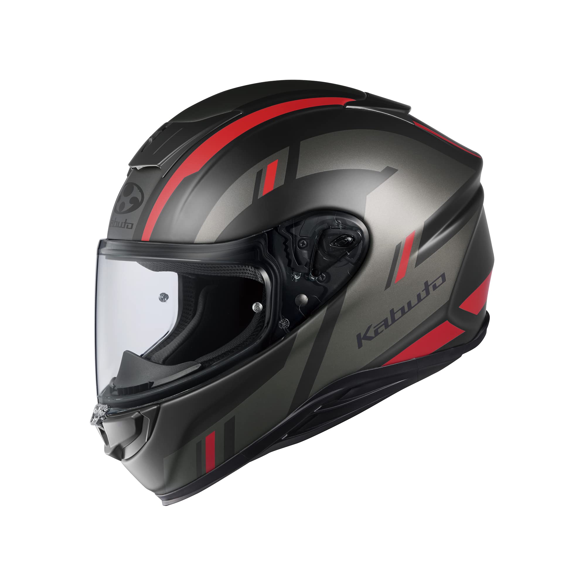 

OGK KABUTO AEROBLADE6 DYNA Motorcycle Flat Full-Face Helmet, Black/Red (Size M)