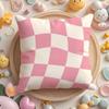 Space Distortion Grid Diagram Cushion Cover Short Plush DoubleSided Printing Home Machine Washable In Warm Winter Pillow Cover