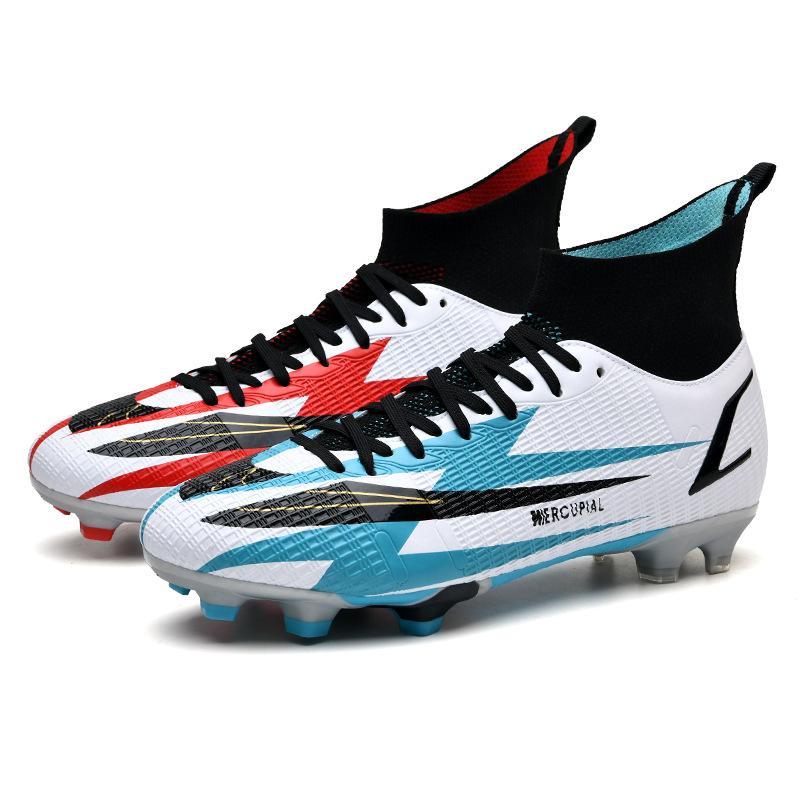 New Football Shoes, Boys' High-top Long Nails, Young and Middle School Students' Competition Training Shoes, Large Size.