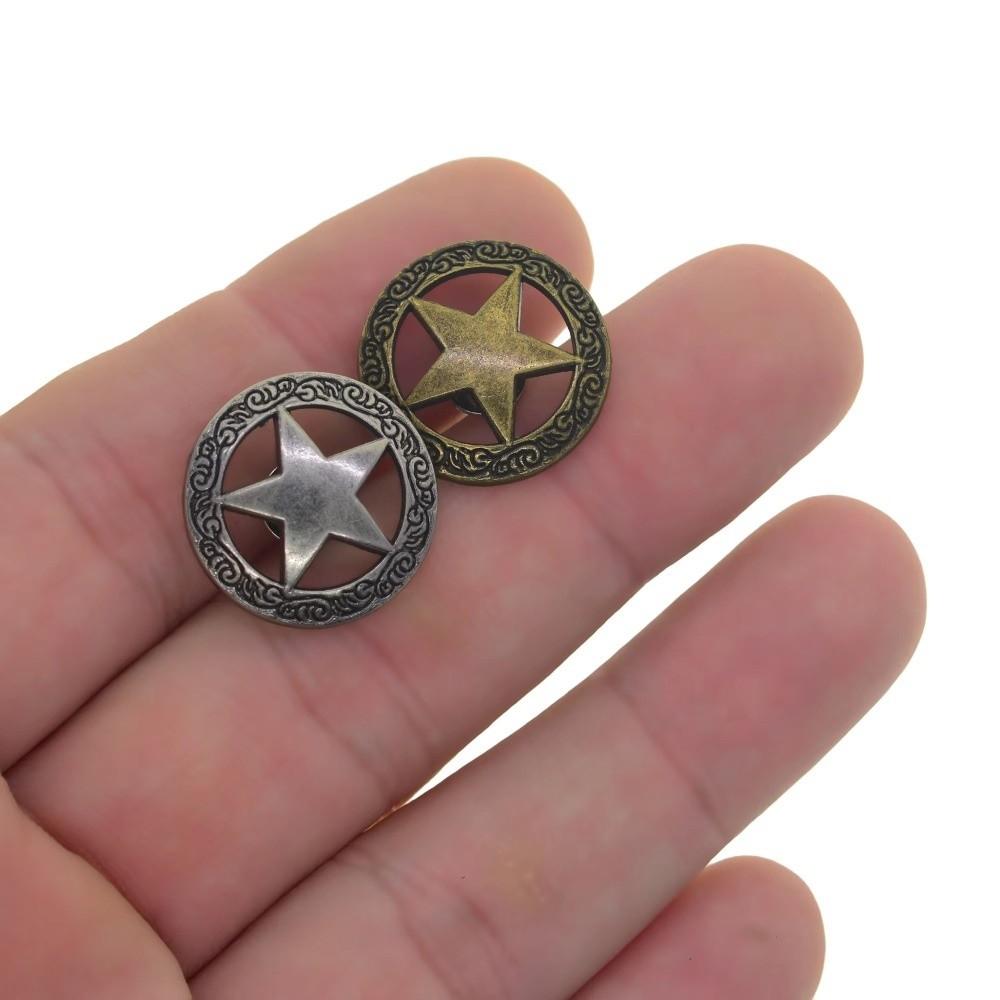 Kleine Größe Vintage Metall Concho Sterne Ausgestanzt DIY Lederhandwerk Conchos Geldbörse Dekoration